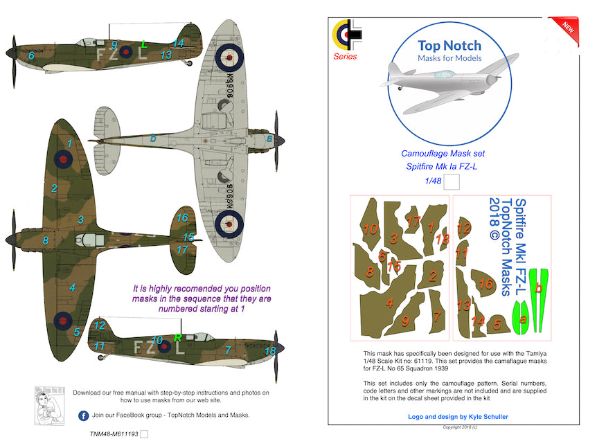 TopNotch TNM48-M062 1:48 Supermarine Spitfire Mk.1