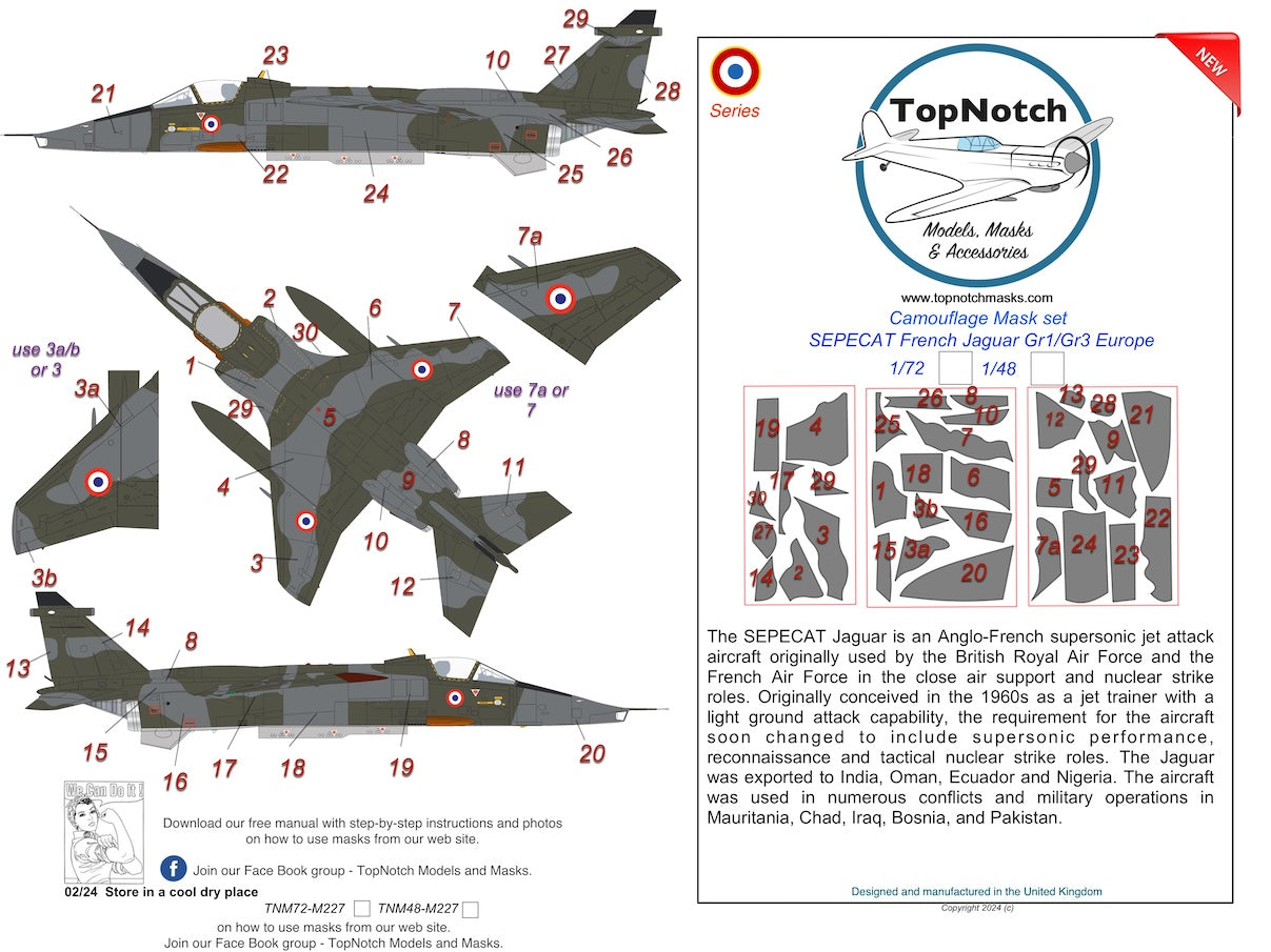 TopNotch TNM72-M227 1:72 France Sepecat Jaguar Gr.1/Gr.3 europe