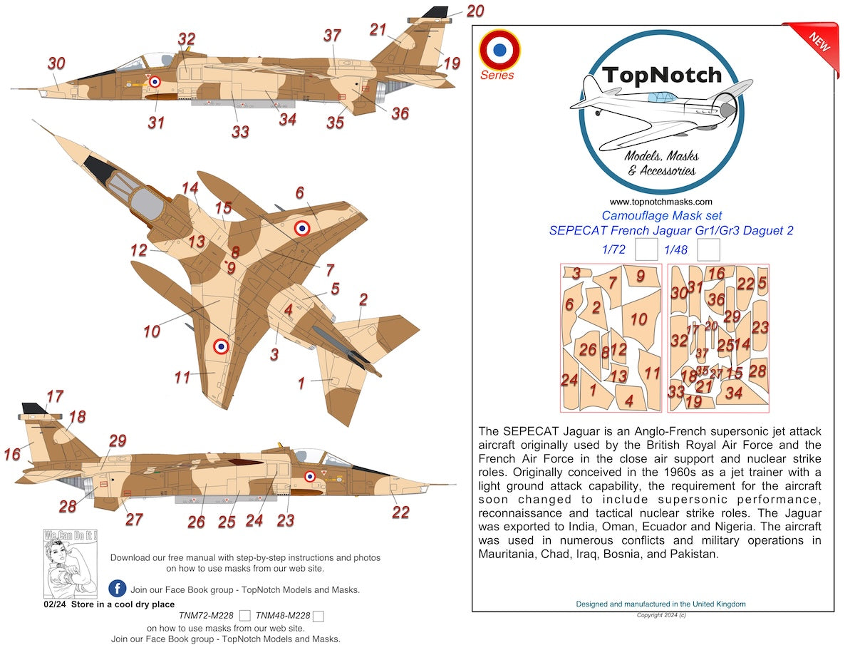 TopNotch TNM72-M228 1:72 France Sepecat Jaguar Gr.1/Gr.3 Daguet 2