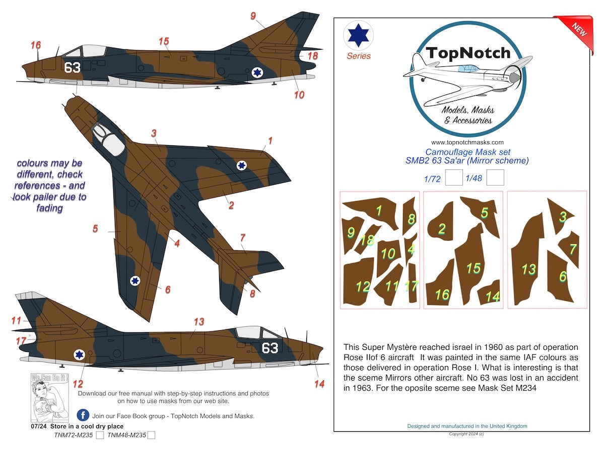 TopNotch TNM72-M235 1:72 Dassault Super Mystere SMB2 63 Sa'ar-