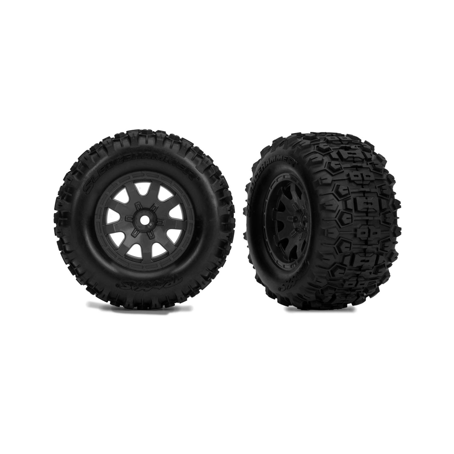 Traxxas Sledgehammer Front Wheels & Tyres Satin Black TRX10771-STBLK