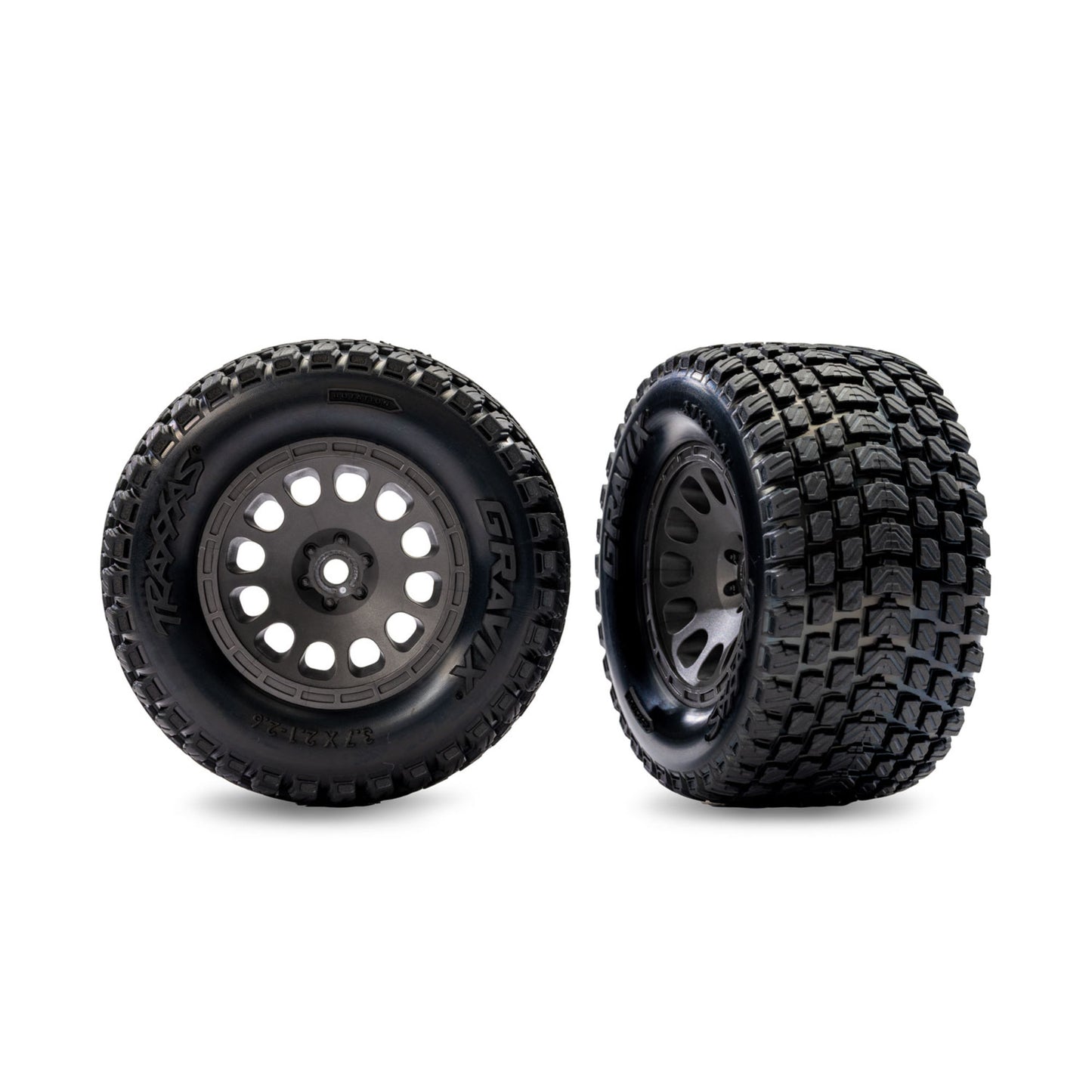 Traxxas Gravix Front Wheels & Tyres Assembled Grey TRX10772-GRAY