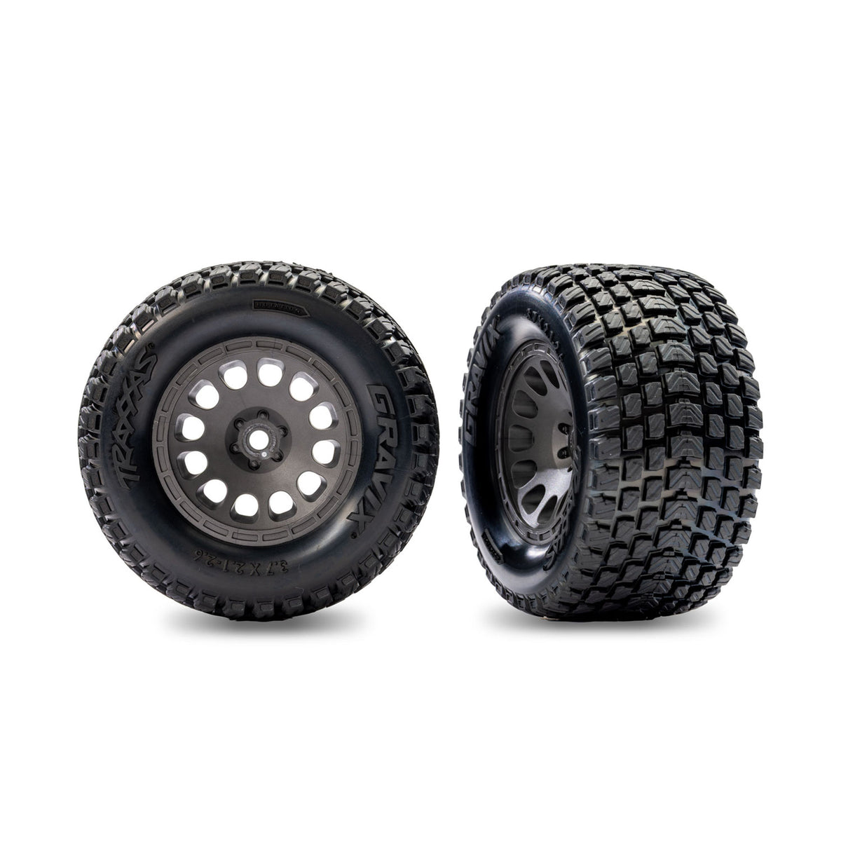 Traxxas Rear Gravix Tyres & Wheels Assembled Grey TRX10775-GRAY