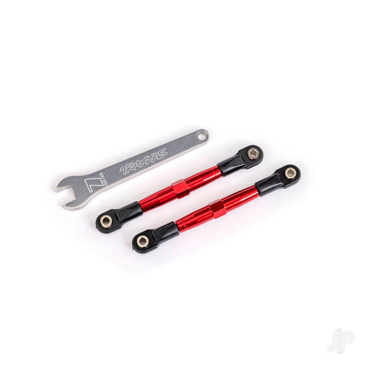 Traxxas Toe links, front (TUBES red-anodised, 7075-T6 aluminium, stronger than titanium) (2) (assembled with rod ends and hollow balls)/ aluminium wrench (1) (fits Drag Slash) 2445R