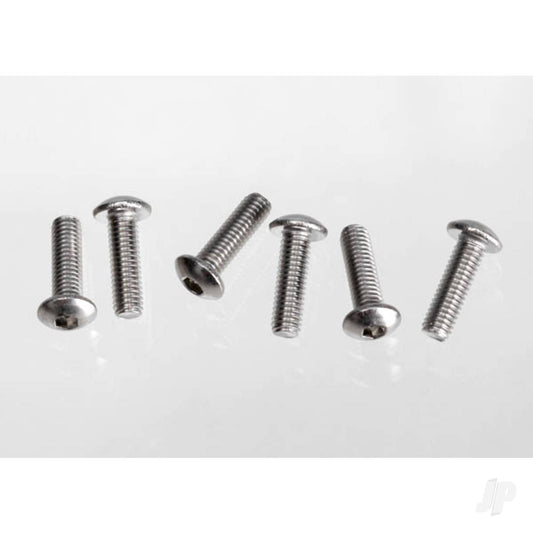 Traxxas Screws, 3x10 button-head machine (hex drive) (stainless Steel) (6 pcs) 2577X