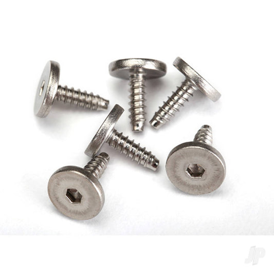 Traxxas Screws, 2.6x8mm flat-head machine, self-tapping (hex drive) (6 pcs) 3233