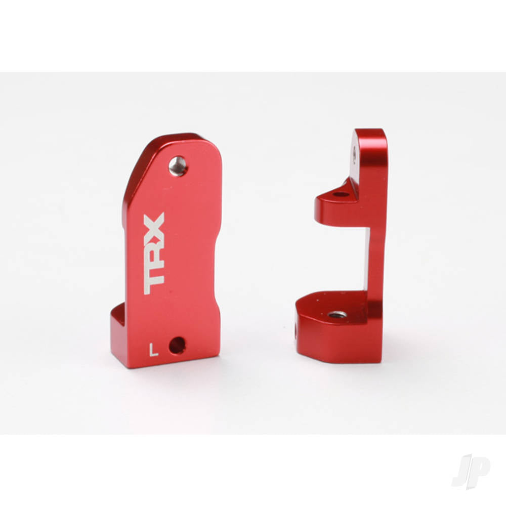 Traxxas Caster blocks, 30-degree, Red-anodised 6061-T6 aluminium (left & right) / suspension screw pin (2 pcs) 3632X