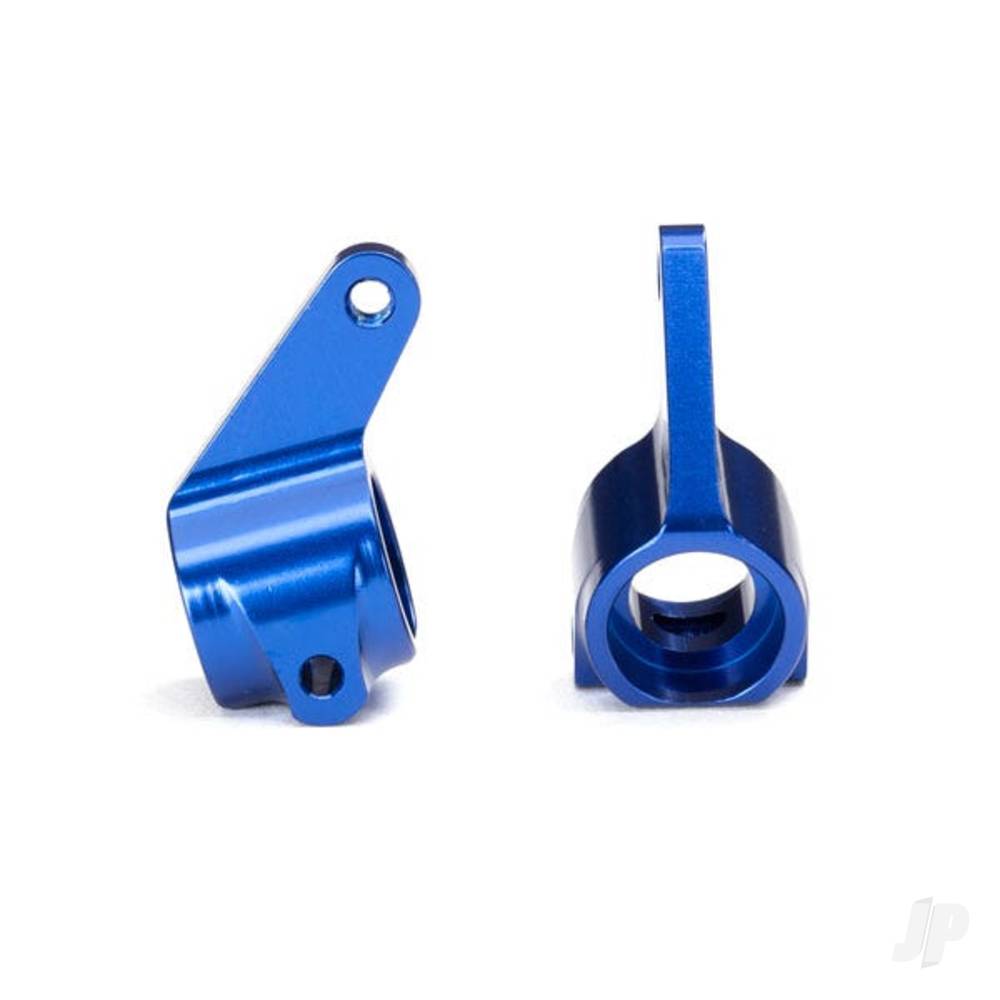 Traxxas Steering blocks, Rustler / Stampede / Bandit (2 pcs), 6061-T6 aluminium (Blue-anodised) / 5x11mm ball bearings (4 pcs) 3636A