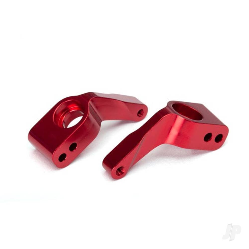 Traxxas Stub axle carriers, Rustler / Stampede / Bandit (2 pcs), 6061-T6 aluminium (Red-anodised) / 5x11mm ball bearings (4 pcs) 3652X
