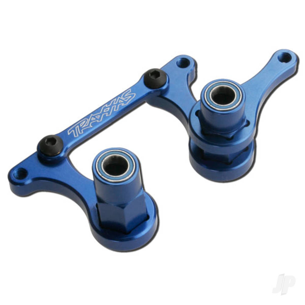 Traxxas Steering Bellcranks, drag link (Blue-anodised 6061-T6 aluminium) / 5x8mm ball bearings (4 pcs) / hardware (assembled) 3743A