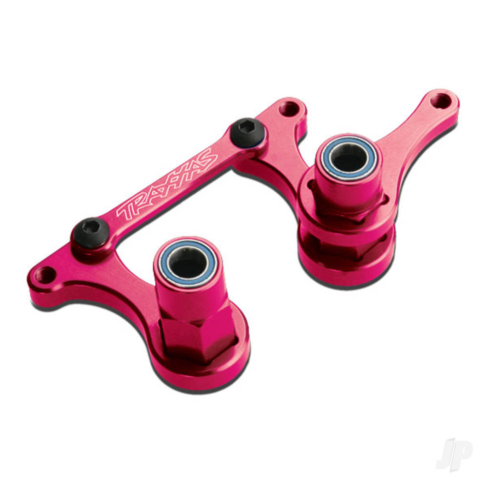Traxxas Steering Bellcranks, drag link (pink-anodised 6061-T6 aluminium) / 5x8mm ball bearings (4 pcs) / hardware (assembled) 3743P