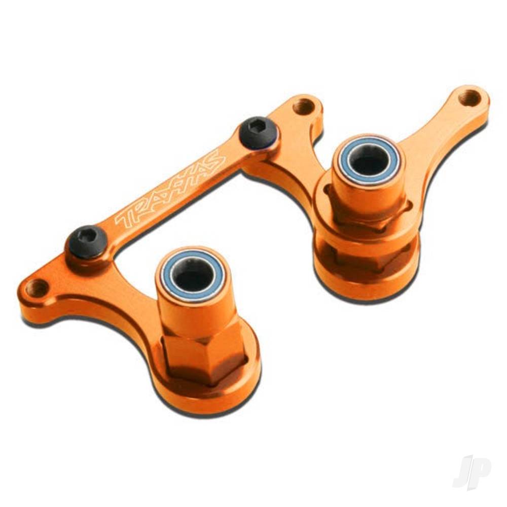 Traxxas Steering Bellcranks, drag link (orange-anodised 6061-T6 aluminium) / 5x8mm ball bearings (4) / hardware (assembled) 3743T