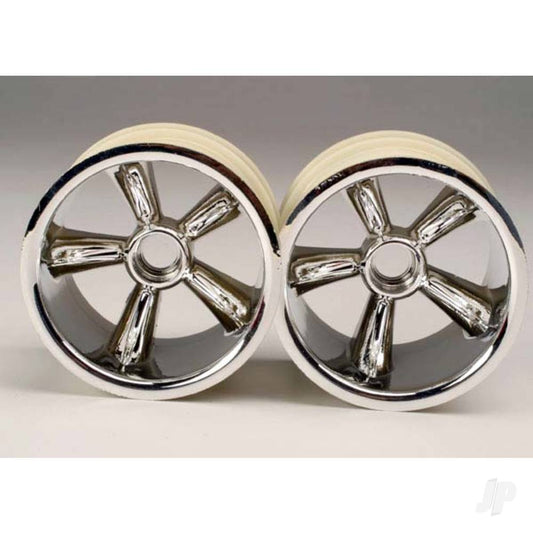 Traxxas TRX Pro-Star chrome wheels (2) (front) (for 2.2" Tyres) 4174