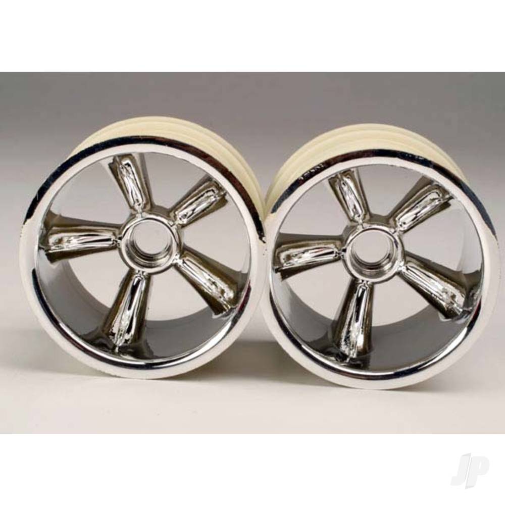 Traxxas TRX Pro-Star chrome wheels (2) (front) (for 2.2" Tyres) 4174