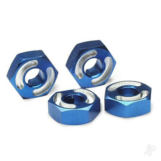 Traxxas Wheel Hubs, hex, 6061-T6 aluminium (Blue) (4 pcs) / axle pins (2.5x10mm) (4 pcs) 4954X