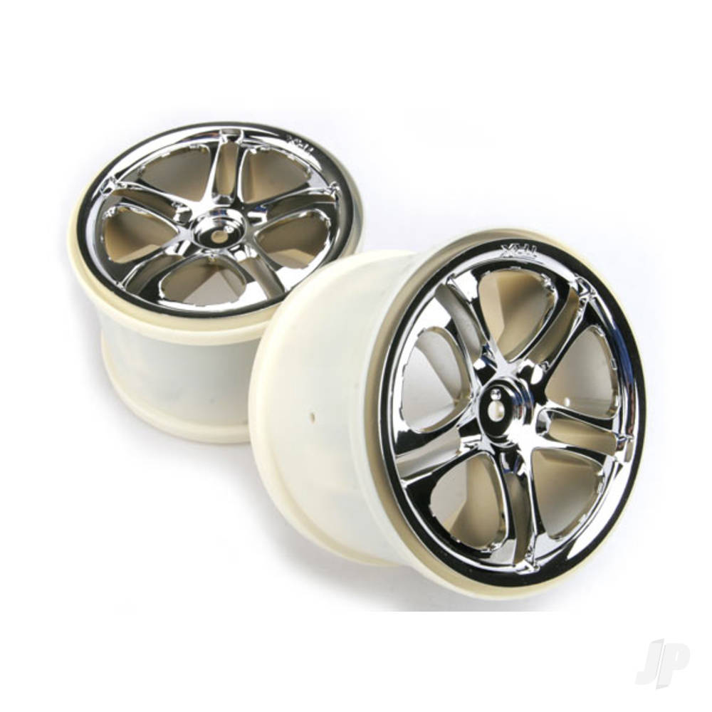 Traxxas Wheels, SS (Split-Spoke) 3.8" (chrome) (2) (fits Revo / T-Maxx / E-Maxx with 6mm axle and 14mm hex) 5172X