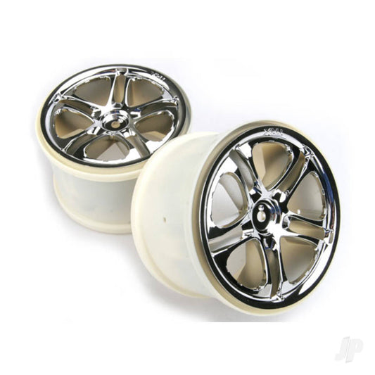 Traxxas Wheels, SS (Split-Spoke) 3.8" (chrome) (2) (fits Revo / T-Maxx / E-Maxx with 6mm axle and 14mm hex) 5172X