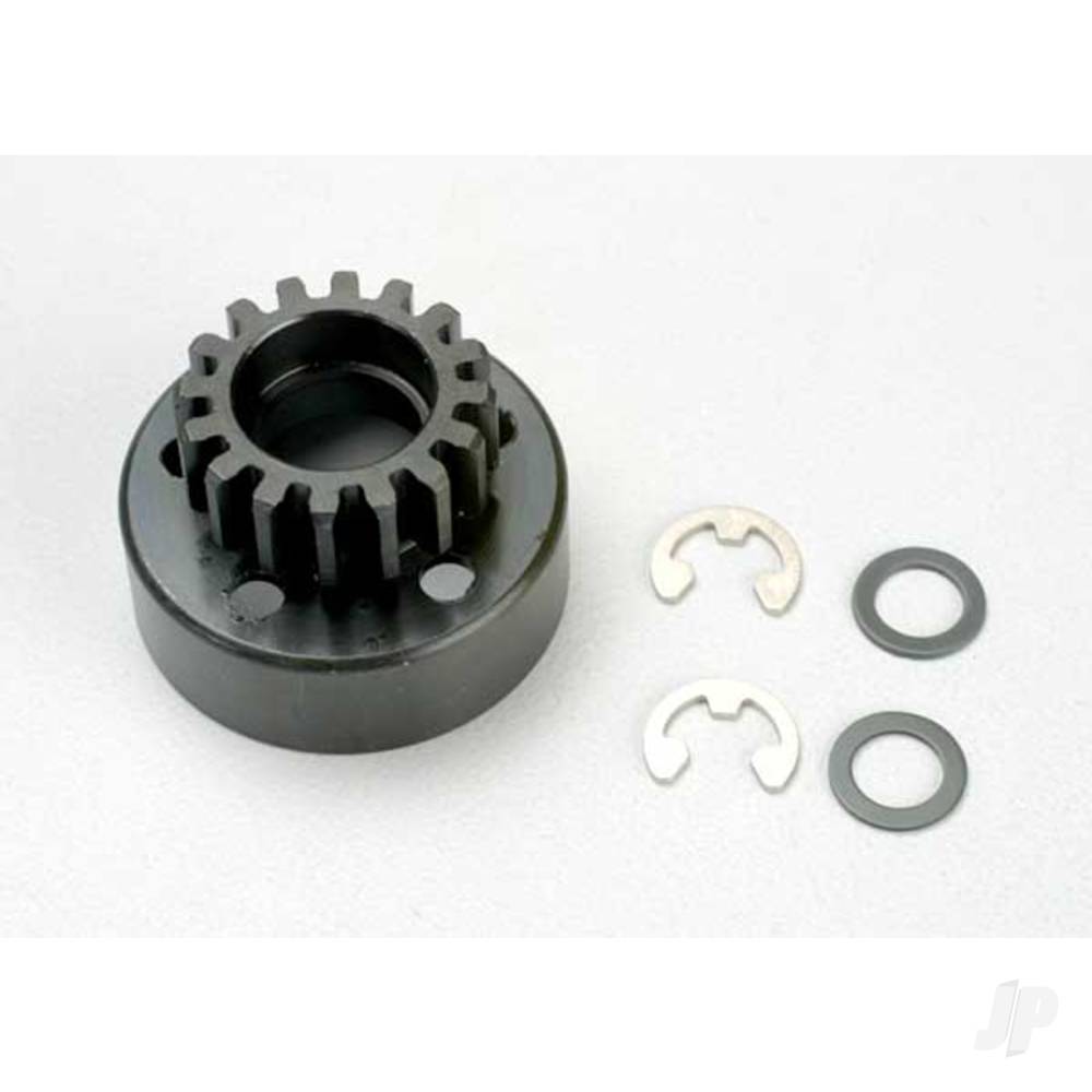 Traxxas Clutch bell (16-tooth) / 5x8x0.5mm fiber washer (2 pcs) / 5mm e-clip (requires 5x11x4mm ball bearings part #4611) (1.0 metric pitch) 5216