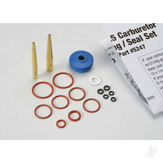 Traxxas O-ring and seal Set, carburetor / O-rings 2x1mm (3 pcs), 10x1mm (4 pcs), 2.5x1.15mm (2 pcs), 6.2x1.2mm (1pc) / 5x.9mm O-ring installation tool / 5.3x7.8x.6mm crush washer (2 pcs) / carburetor dust boot (1pc) (TRX2.5, 2.5R) 5247