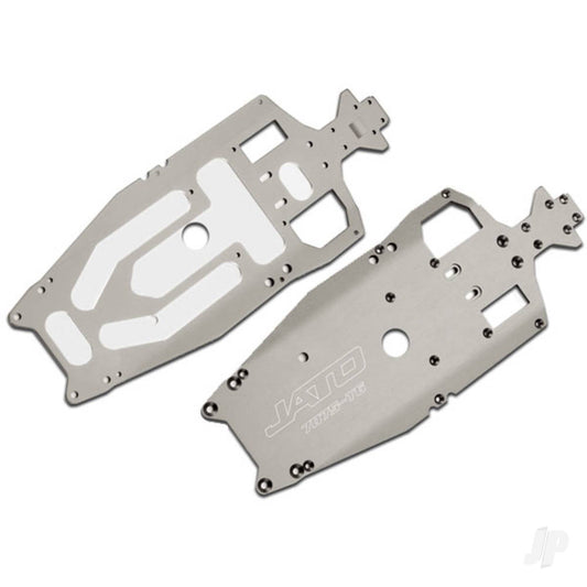 Traxxas Chassis, 7075-T6 aluminium (3mm) (titanium-anodised) (machined, lighter than stock) / adhesive foam pad (1pc) 5522X