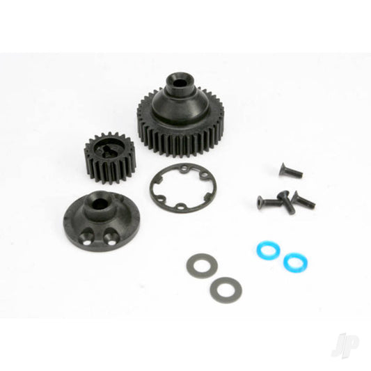 Traxxas Gears, Differential 38-T (1pc) / Differential drive gear 20-T / side cover plate (1pc) / gasket (1pc) / output gear seals (x-ring) (2 pcs) / 2.5x8mmCCS (4 pcs) / 5x10x.5mmTW (2 pcs) 5579