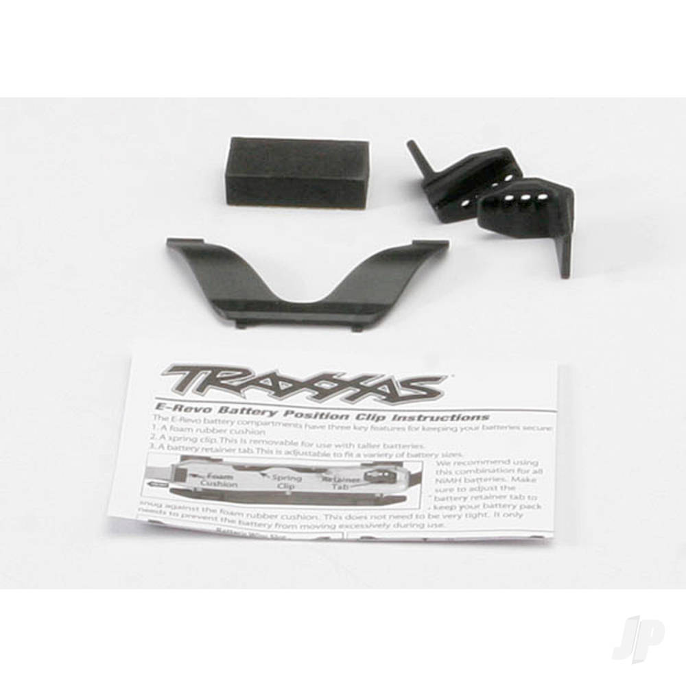Traxxas Retainer clip, battery (1pc) / Front clip (1pc) / Rear clip (1pc) / foam spacer (1pc) (for one battery compartment) 5629