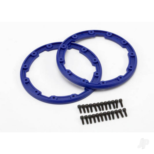 Traxxas Sidewall protector, beadlock style (Blue) (2 pcs) / 2.5x8mm CS (24) (for use with Geode wheels) 5666