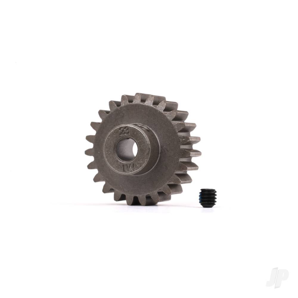Traxxas Gear, 23-T pinion (1.0 metric pitch) (fits 5mm shaft) / set screw (for use only with steel spur gears) 6481X