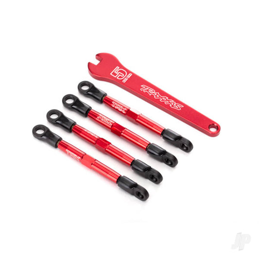 Traxxas Toe links, Aluminium (red-anodised) (4) (assembled with rod ends and threaded inserts) 7038X