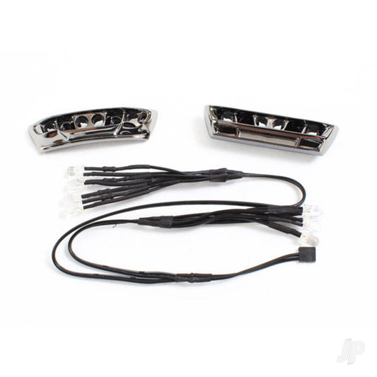 Traxxas LED lights, light harness (4 clear, 4 Red) / bumpers, Front & Rear / wire ties (3 pcs) (requires power supply #7286) 7186