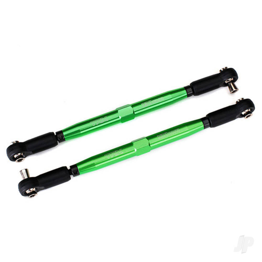Traxxas Toe links, X-Maxx (TUBES green-anodised, 7075-T6 Aluminium, stronger than titanium) (157mm) (2) / rod ends, assembled with steel hollow balls (4) / Aluminium wrench, 10mm (1) 7748G