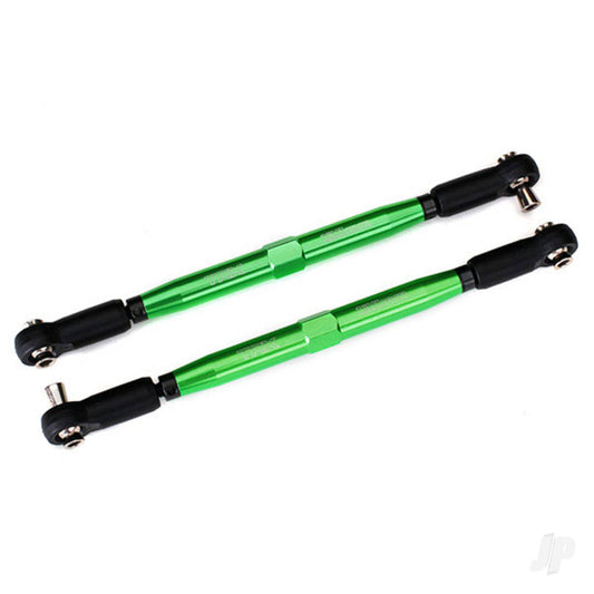 Traxxas Toe links, X-Maxx (TUBES green-anodised, 7075-T6 Aluminium, stronger than titanium) (157mm) (2) / rod ends, assembled with steel hollow balls (4) / Aluminium wrench, 10mm (1) 7748G