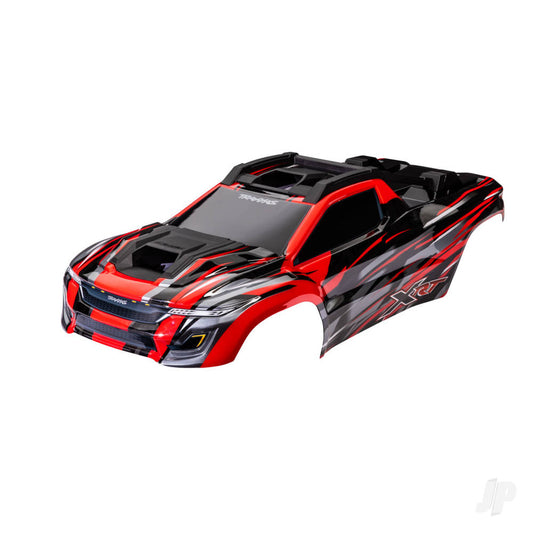 Traxxas Body, XRT, red (painted, decals applied) (assembled with front & rear body supports for clipless mounting, roof & hood skid pads) 7812R