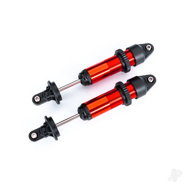 Traxxas Shocks, GTX, medium (aluminium, red-anodised) (fully assembled w/o springs) (2) 7861R