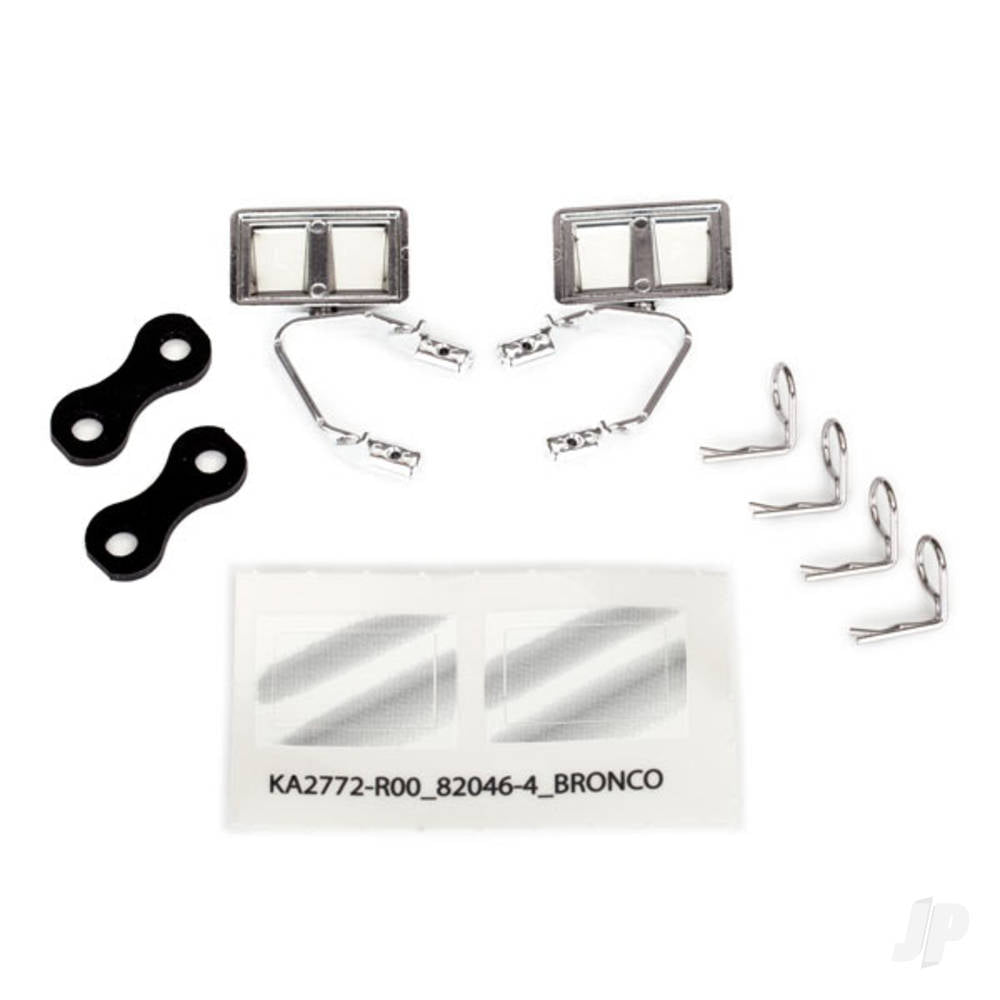 Traxxas Mirrors, side, chrome (left & right) / retainers (2 pcs) / Body clips (4 pcs) (fits #8010 Body) 8073X