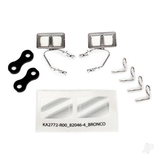 Traxxas Mirrors, side, chrome (left & right) / retainers (2 pcs) / Body clips (4 pcs) (fits #8010 Body) 8073X
