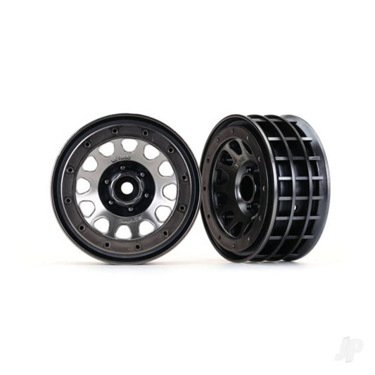 Traxxas Wheels, Method 105 2.2" (black chrome, beadlock) (beadlock rings sold separately) 8171