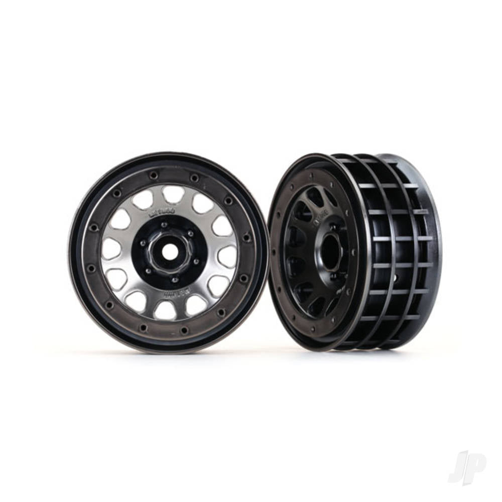 Traxxas Wheels, Method 105 2.2" (black chrome, beadlock) (beadlock rings sold separately) 8171