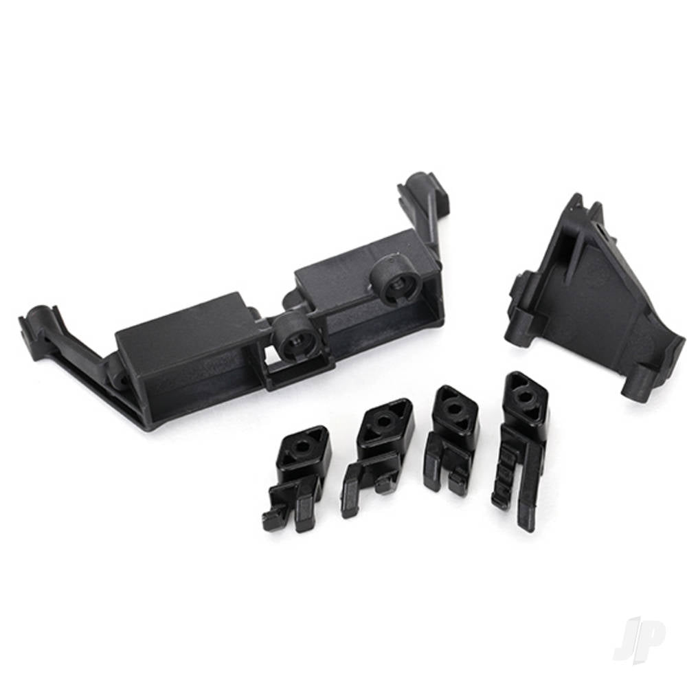 Traxxas Servo mount, 2-speed / servo mount, T-Lock / wire clips 8240X