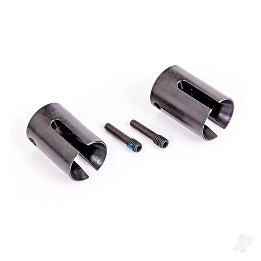 Traxxas Drive cup, steel, extreme heavy duty (2)/ 4x17mm screw pins, heavy duty (2) (machined, heat treated) 8652X