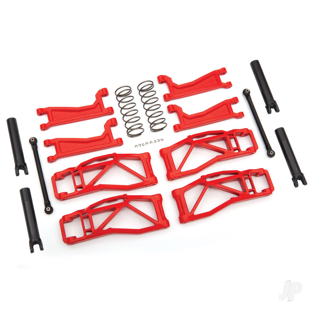 Traxxas Suspension kit, WideMaxx, Red (includes Front & Rear suspension arms, Front toe links, Rear shock springs) 8995R