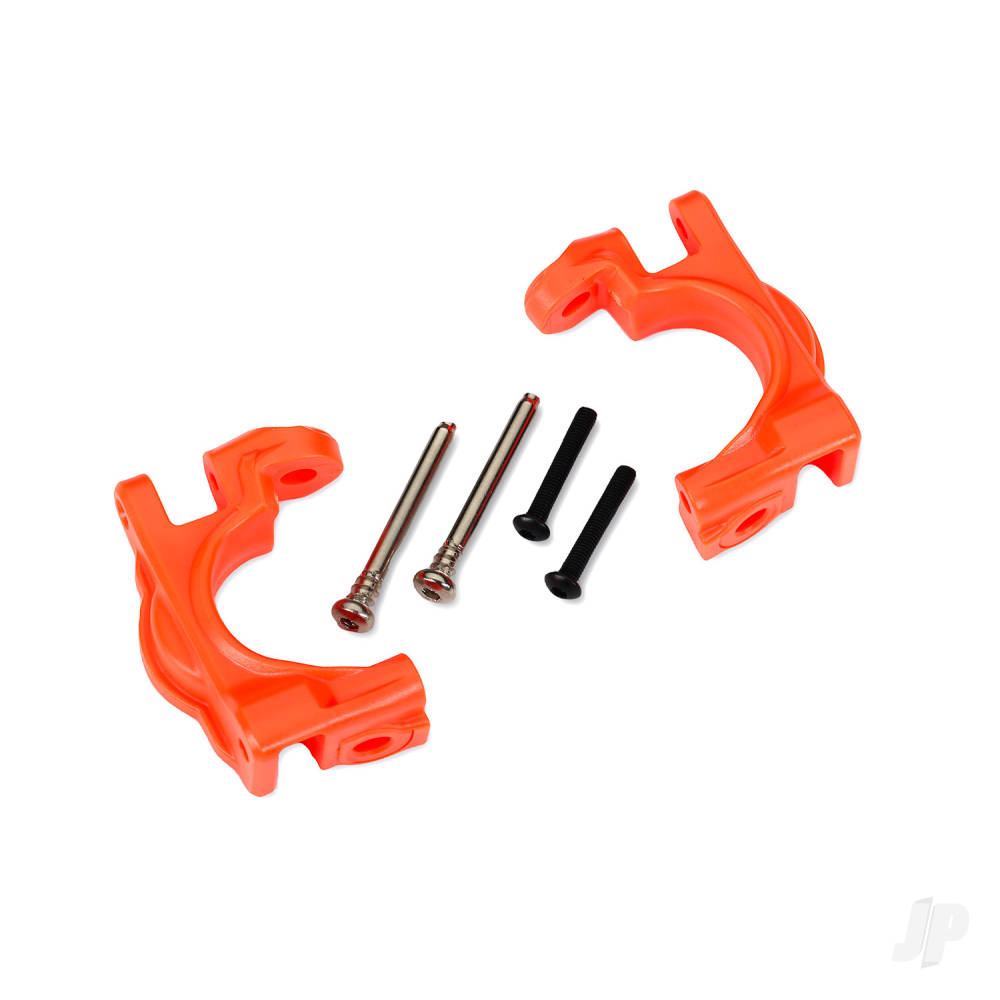 Traxxas Caster blocks (c-hubs), extreme heavy duty, orange (left & right)/ 3x32mm hinge pins (2)/ 3x20mm BCS (2) (for use with #9080 upgrade kit) 9032T
