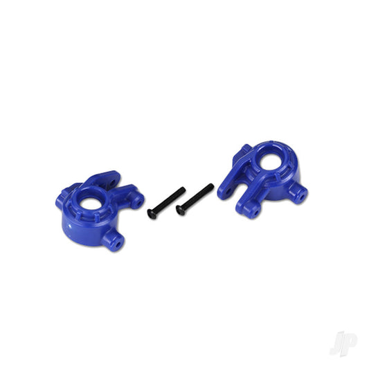 Traxxas Steering blocks, extreme heavy duty, blue (left & right)/ 3x20mm BCS (2) (for use with #9080 upgrade kit) 9037X
