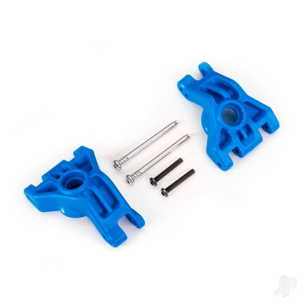 Traxxas Carriers, stub axle, rear, extreme heavy duty, blue (left & right)/ 3x41mm hinge pins (2)/ 3x20mm BCS (2) (for use with #9080 upgrade kit) 9050X