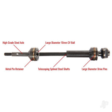 Traxxas Front Driveshafts, Steel-Spline Constant-Velocity (Complete Assembly) (2 pcs) 9051X