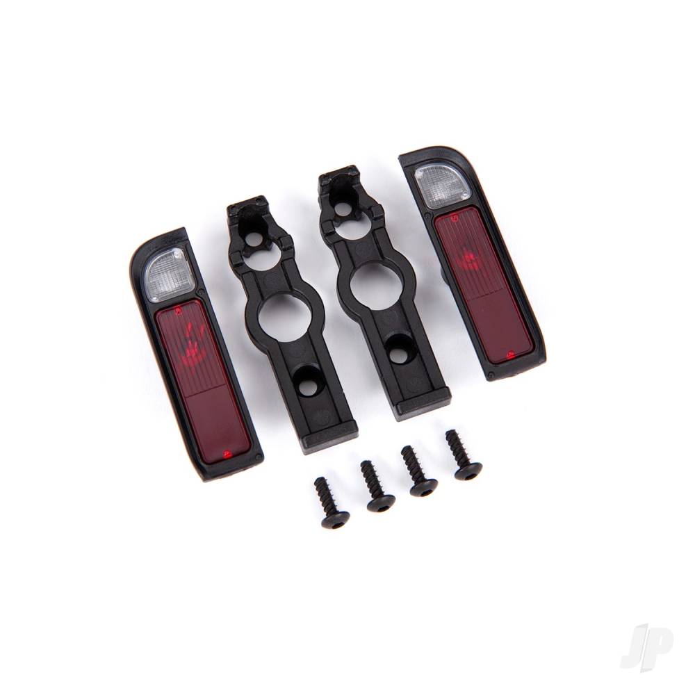 Traxxas Tail light housing, black (2) / lens (2) / retainers (left & right) / 2.6x8 BCS (self-tapping) (4) 9122