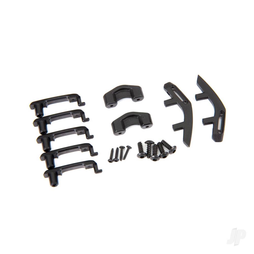 Traxxas Door handles, left & right / trail sights, left & right / trail sight retainers (2) / 2.6x8 BCS (4) / 1.6x7 BCS (self-tapping) (4) (fits #9211 body) 9218