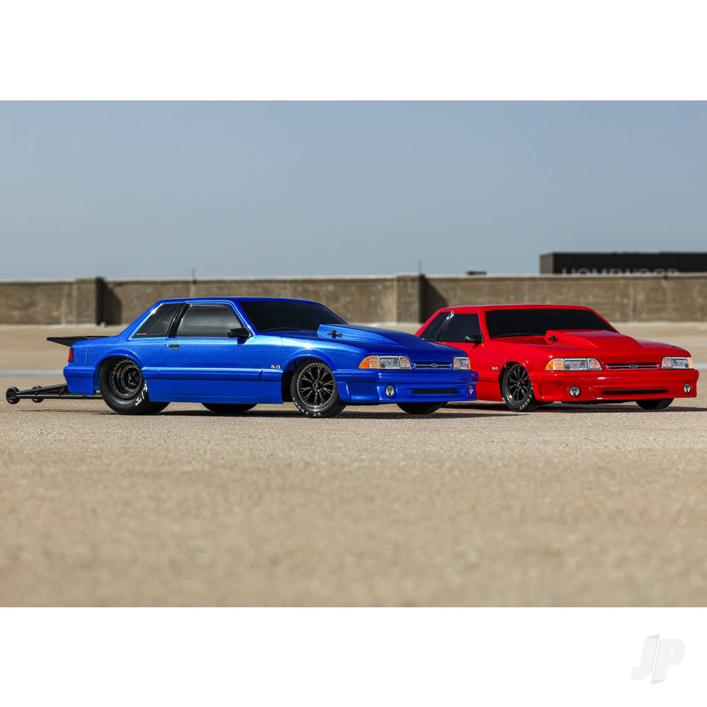 Traxxas Body, Ford Mustang, Fox Body (clear, requires painting)/ window masks/ decal sheet 9421