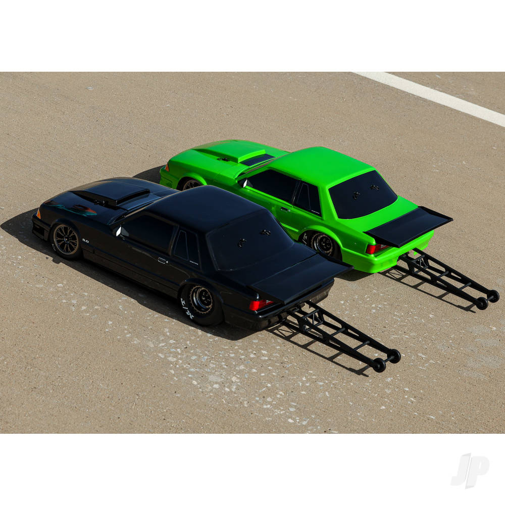 Traxxas Body, Ford Mustang, Fox Body (clear, requires painting)/ window masks/ decal sheet 9421