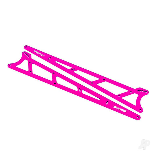 Traxxas Side plates, wheelie bar, pink (Aluminium) (2) 9462P